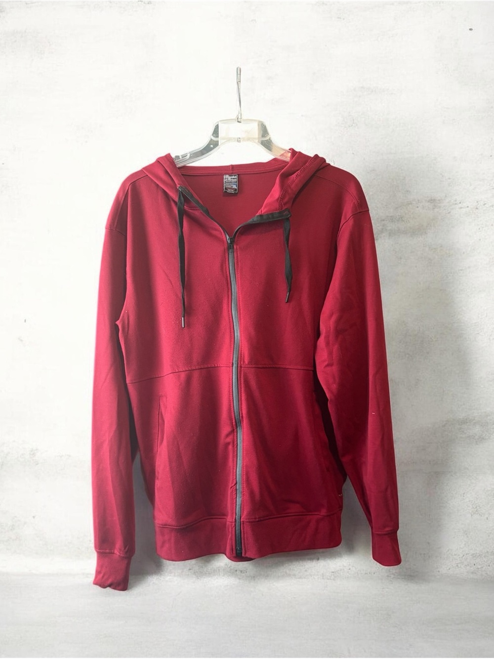 Men's Red Full-Zip Hooded Sweatshirt